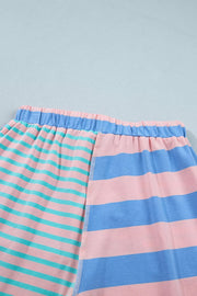 Playful Striped Two-piece Short Set