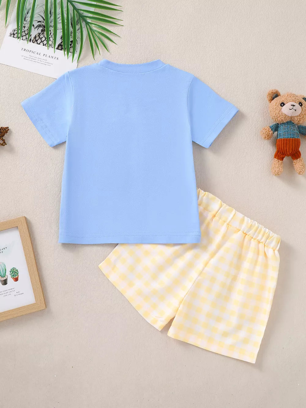 Children's Puppy Round Neck Tee And Shorts Set, alternate angle