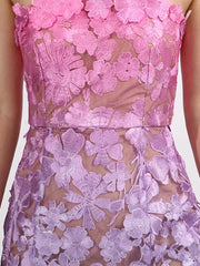 Ombre Floral Embroidered Maxi Dress