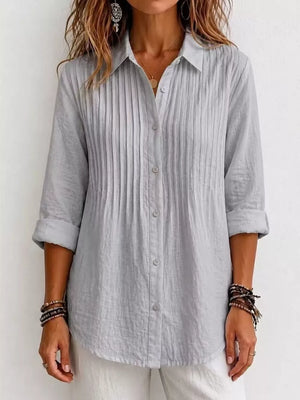 Men's Plus Size Long Sleeve Button-up Shirt, back view