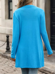 classic cardigan in Blue with v-neck