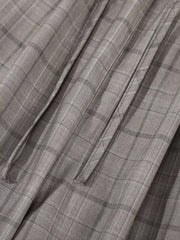 Men's Plaid Wide-leg Pants in Gray, model styling view