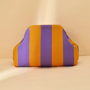 Striped Portable Medium Clutch Bag, model styling view
