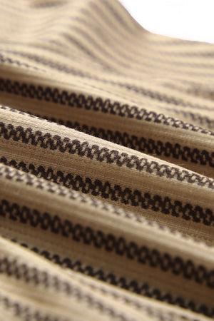Khaki textured stripe cap sleeve top with a soft knit fabric.