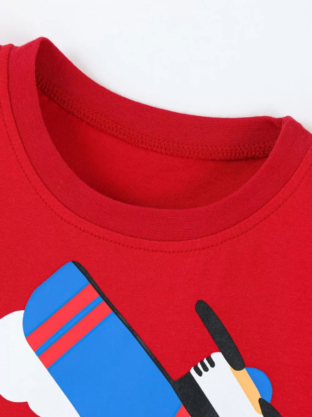 Children's Airplane Round Neck T-shirt And Shorts Set, side view