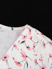 Feminine Floral Flutter Sleeve Midi Dress