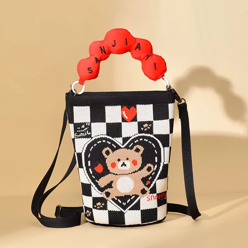 Cartoon Bucket Crossbody Bag, front view