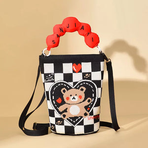 Cartoon Bucket Crossbody Bag, front view