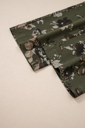 Vintage Floral Print High Waist Wide Leg Jeans, view 16