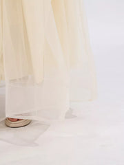 Floral Embellished Tulle Maxi Gown