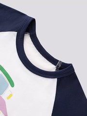 Playful Tractor Graphic Raglan Tee