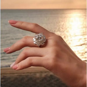 5 Carat 925 Sterling Silver Moissanite Ring, fabric detail