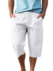 Men's Casual Drawstring Bermuda Shorts Plus Size in Light Blue, view 14
