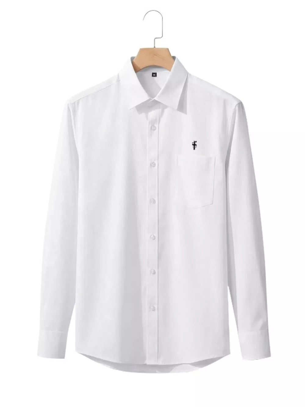 Men's Slim Fit Button Up Shirt Plus Size in Black, fabric detail