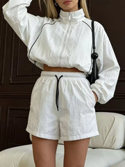 Zip-up Long-sleeve Jacket in Yellow, close-up detail