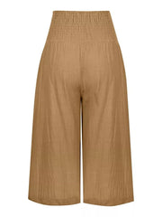 Effortless Smocked Wide-leg Capri Pants