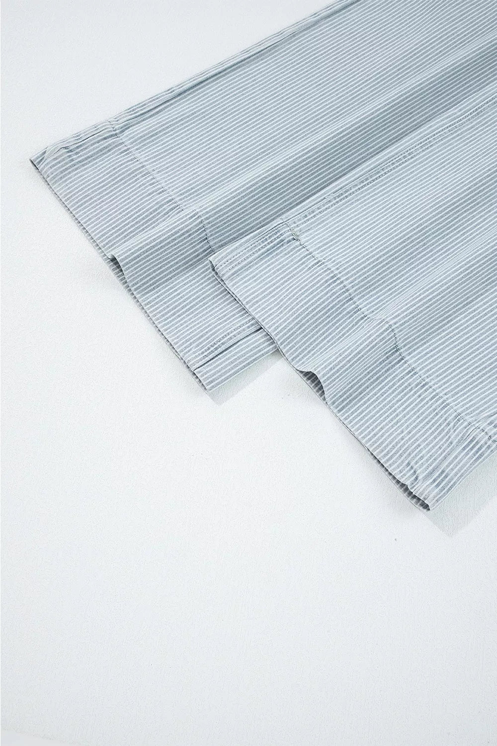 Striped Wide-leg Cropped Jeans in Light Blue, view 14