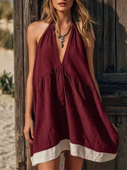 Backless Halter Neck Mini Dress, editorial view