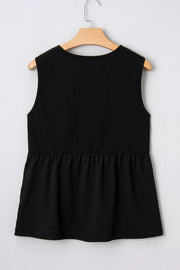 Embroidered Floral V-neck Casual Tank