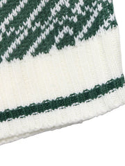 Geometric Patterned Collared Sweater in Green, view 13