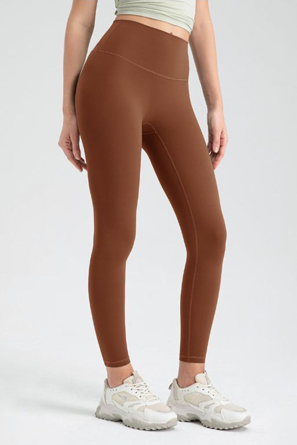 FlexFit high rise leggings in Caramel with a seamless design and athletic fit.