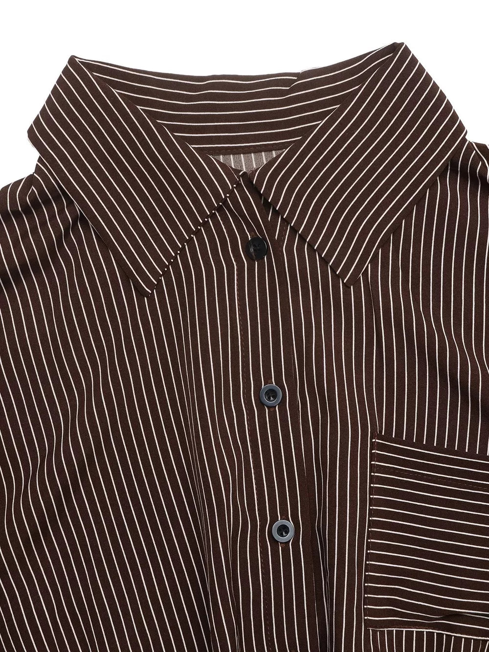 Striped Button-up Bodysuit in Brown, alternate angle