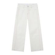 Stitched edge straight-leg denim jeans in light cotton with a classic cut.