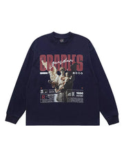 Men's Guardian Angel Graphic Long Sleeve T-shirt, fabric detail
