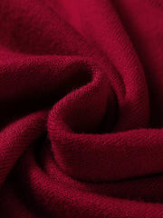 Burgundy crew neck cap sleeve sweater fabric detail