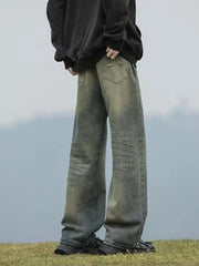 Men S Full Size Vintage Wash Wide Leg in Black, side view