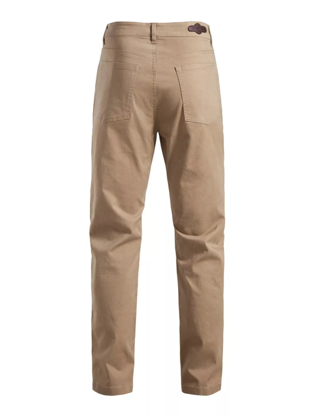 Khaki cotton sweatpants with classic fit and back pockets.