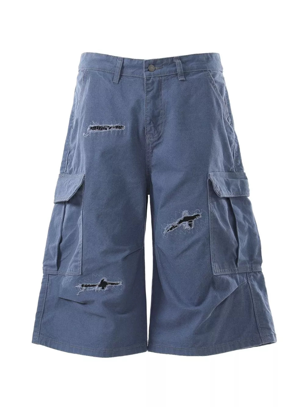 Men's Distressed Cargo Capris, front view