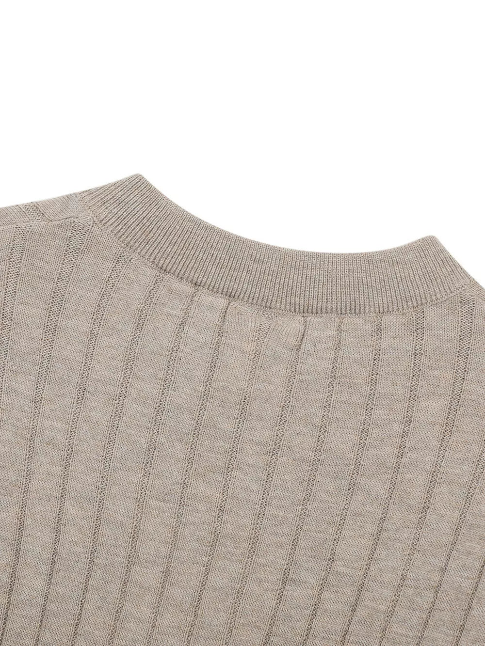 Men's Short Sleeve Ribbed Henley Top in Apricot, view 12
