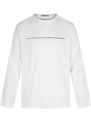 Men's Graphic Long Sleeve T-shirt in Black, close-up detail