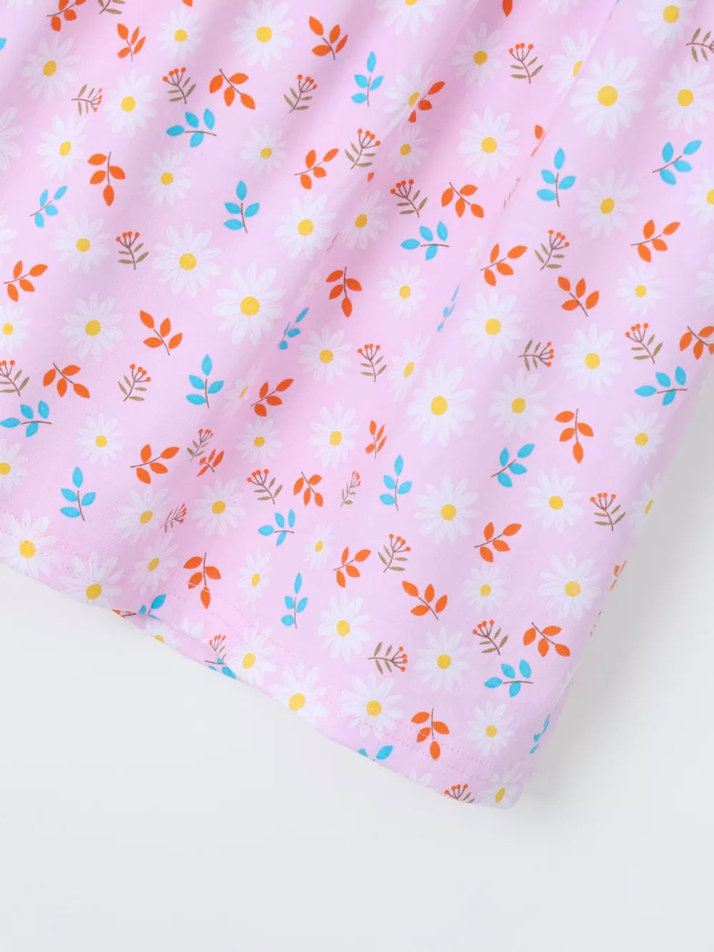 Children S Ruffled Floral Print Dress, close-up detail