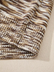 Horseshoe Knit Sweater Vest in brown and cream stripe pattern, acrylic knit.