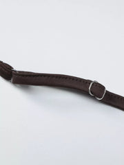 Brown halter crop top strap detail with silver hardware