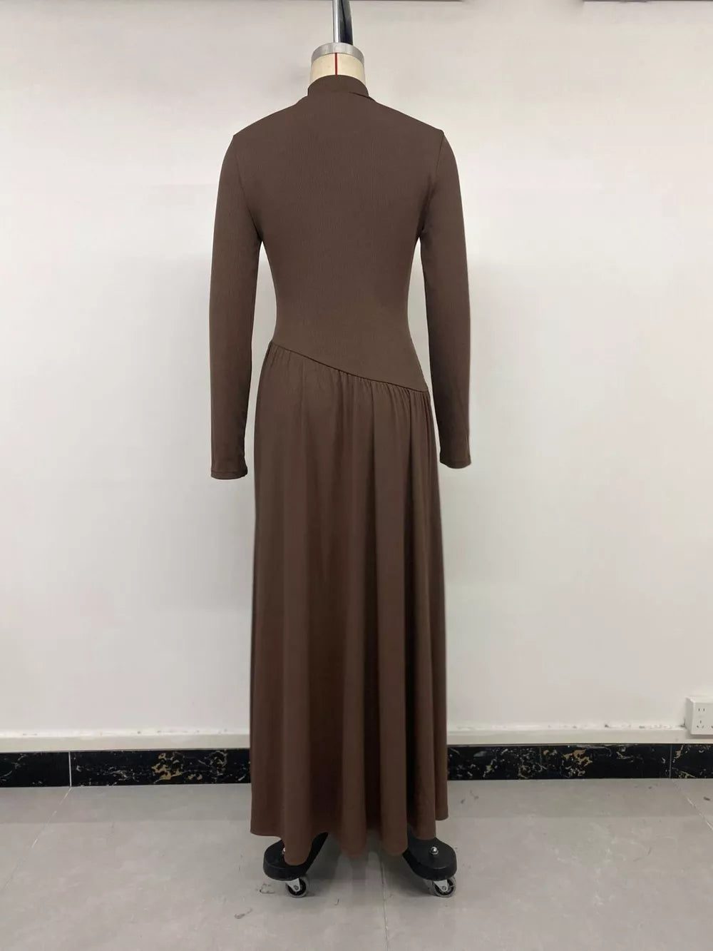 Mock Neck Long Sleeve Midi Dress, front view