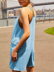 Vibrant Pocketed Spaghetti Strap Romper