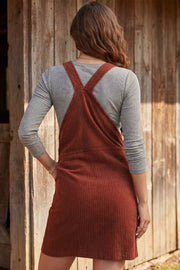 Ribbed Corduroy Zip-up Sleeveless Sheath Dress, fabric detail