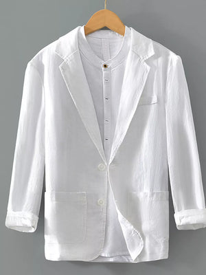 Men's Plus Size Lapel Collar Button Up Blazer in Grey, side view