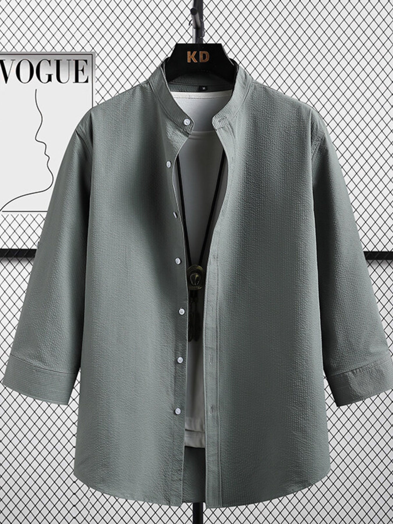 Relaxed Three-quarter Sleeve Men's Shirt