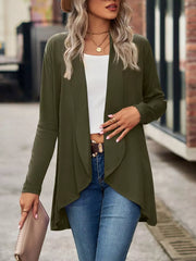Open-front Dropped Shoulder Cardigan in purple