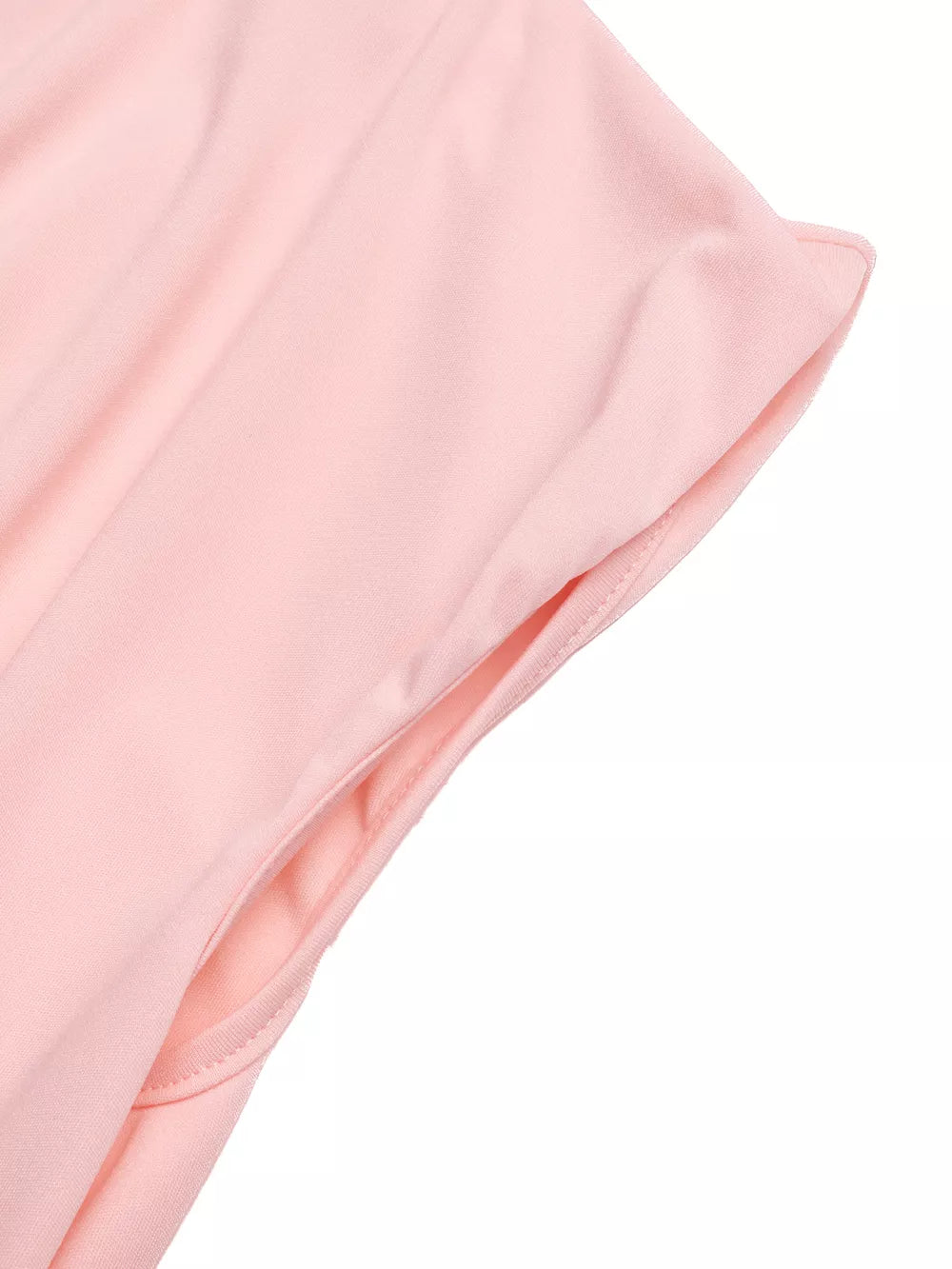 Pink structured shoulder top detail with pocket opening