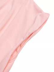 Pink structured shoulder top detail with pocket opening