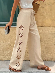 Relaxed Fit Drawstring Wide-leg Pants