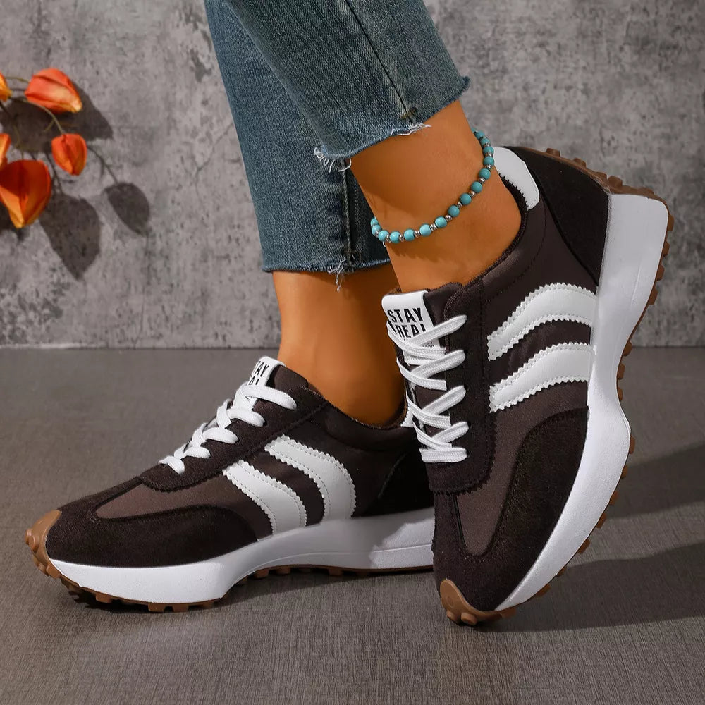 Lace Up Round Toe Sneakers in Red, view 14