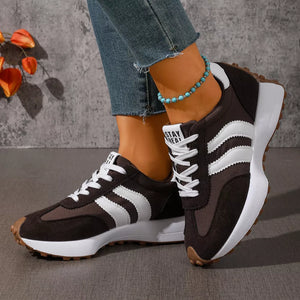 Lace Up Round Toe Sneakers in Red, view 14
