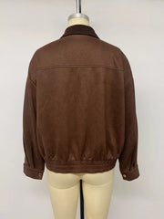 Button-down Oversized Jacket in Coffee Brown, view 15