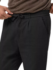 Men's Casual Drawstring Pants Plus Size in Deep Teal, editorial view